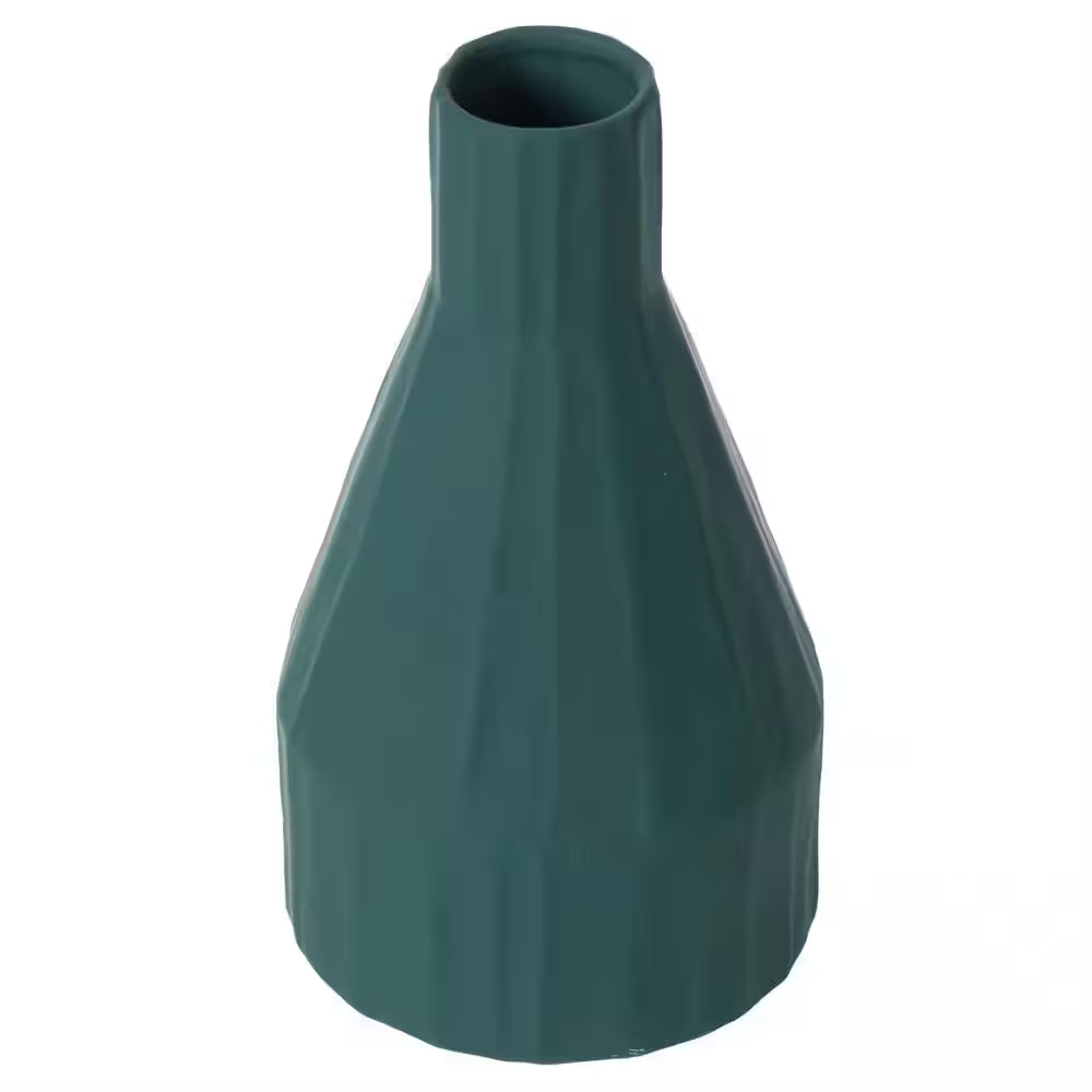 Modern Farmhouse Home Decor Accents; Boho Vases for Decor, Housewarming Gifts, Green, 10 In.