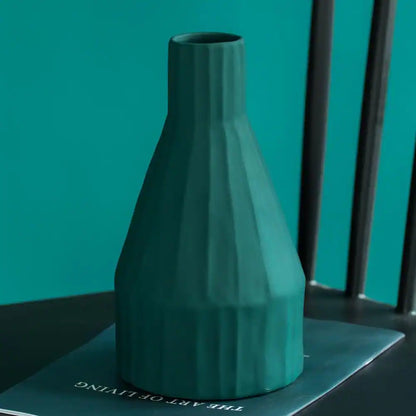 Modern Farmhouse Home Decor Accents; Boho Vases for Decor, Housewarming Gifts, Green, 10 In.