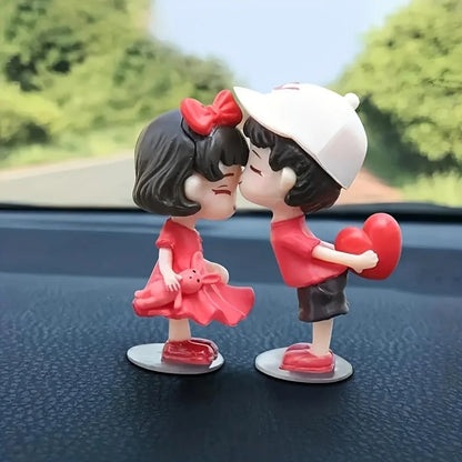 Romantic Kiss Couple Ornament for Car Dashboard Home Decor Cute Love-Themed Collectibles for Valentine'S Day Fits Various Room