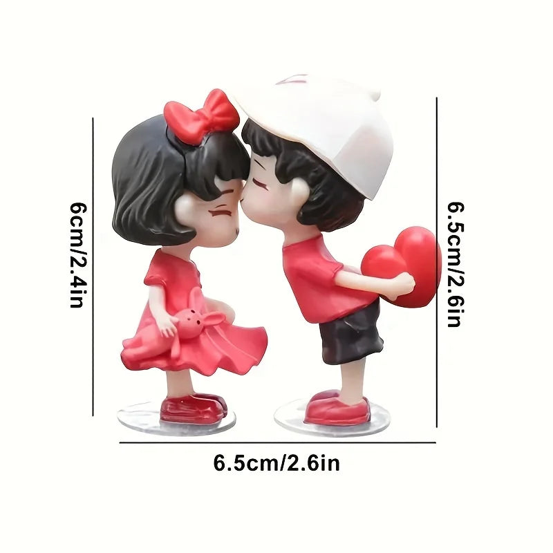 Romantic Kiss Couple Ornament for Car Dashboard Home Decor Cute Love-Themed Collectibles for Valentine'S Day Fits Various Room