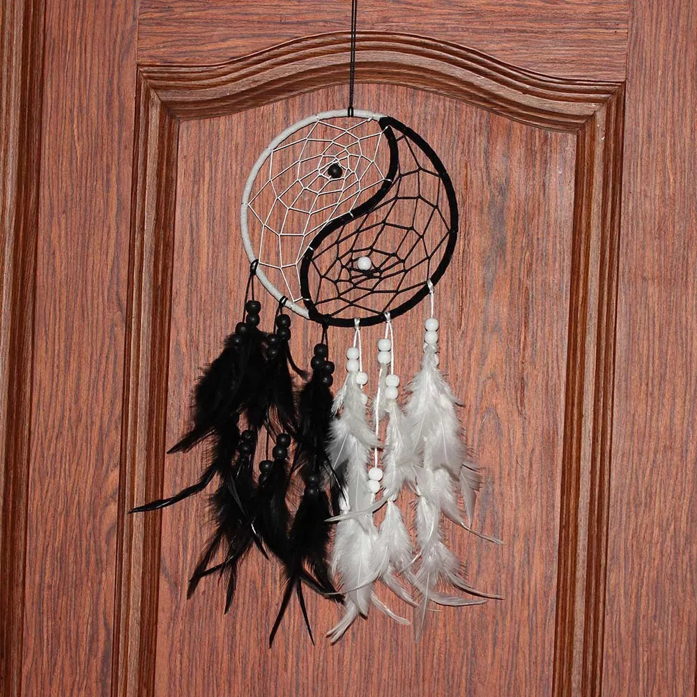 Bagua Mandala Dreamcatcher - Artisan Yin Yang Wall Art for Tranquil Spaces and Airbnb Decor