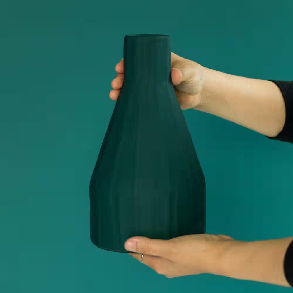 Modern Farmhouse Home Decor Accents; Boho Vases for Decor, Housewarming Gifts, Green, 10 In.