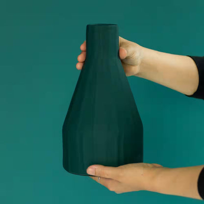 Modern Farmhouse Home Decor Accents; Boho Vases for Decor, Housewarming Gifts, Green, 10 In.