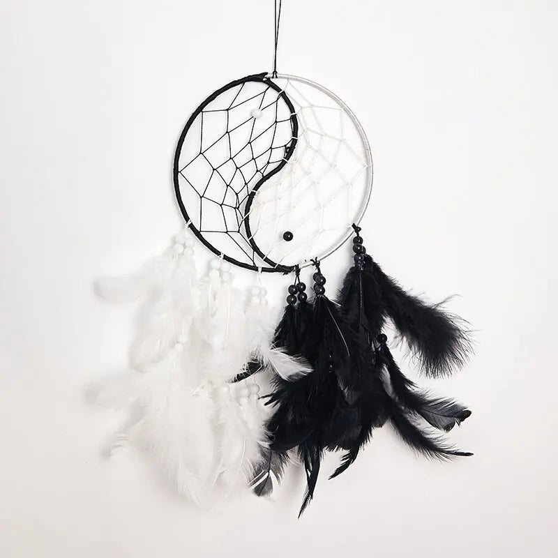 Bagua Mandala Dreamcatcher - Artisan Yin Yang Wall Art for Tranquil Spaces and Airbnb Decor