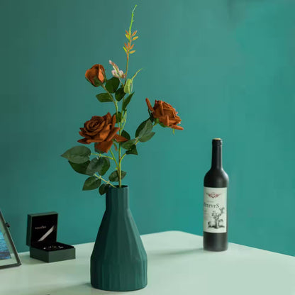 Modern Farmhouse Home Decor Accents; Boho Vases for Decor, Housewarming Gifts, Green, 10 In.