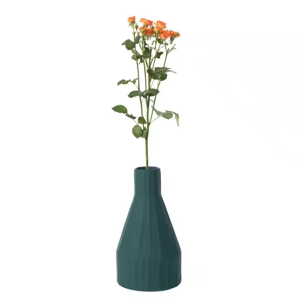 Modern Farmhouse Home Decor Accents; Boho Vases for Decor, Housewarming Gifts, Green, 10 In.