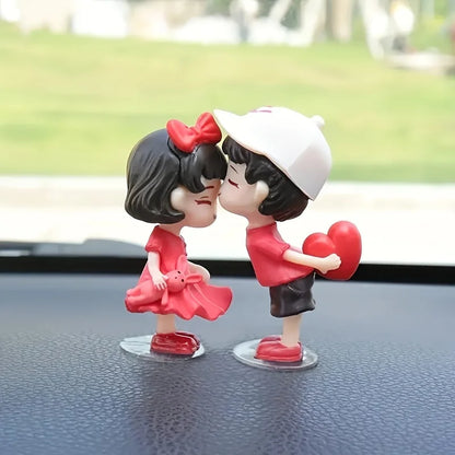 Romantic Kiss Couple Ornament for Car Dashboard Home Decor Cute Love-Themed Collectibles for Valentine'S Day Fits Various Room