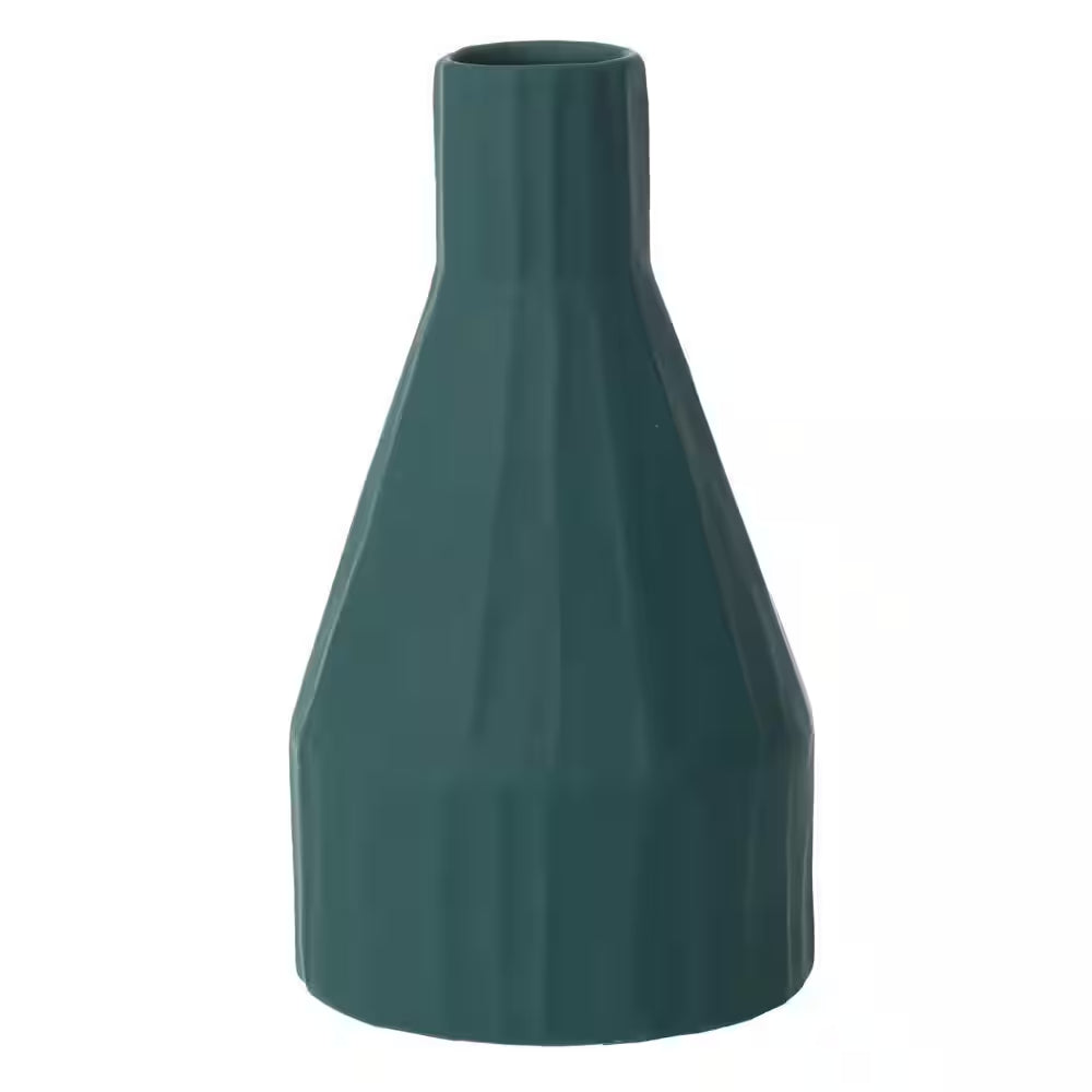 Modern Farmhouse Home Decor Accents; Boho Vases for Decor, Housewarming Gifts, Green, 10 In.