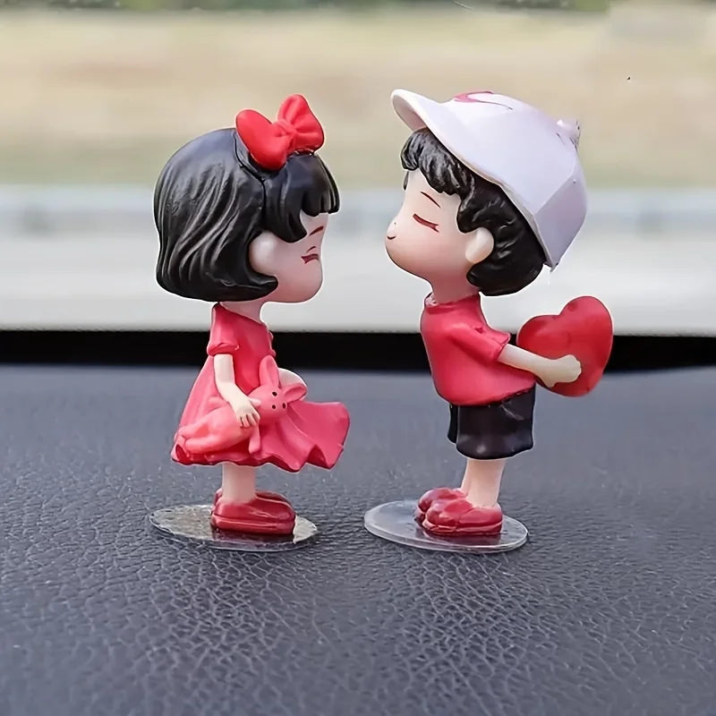 Romantic Kiss Couple Ornament for Car Dashboard Home Decor Cute Love-Themed Collectibles for Valentine'S Day Fits Various Room