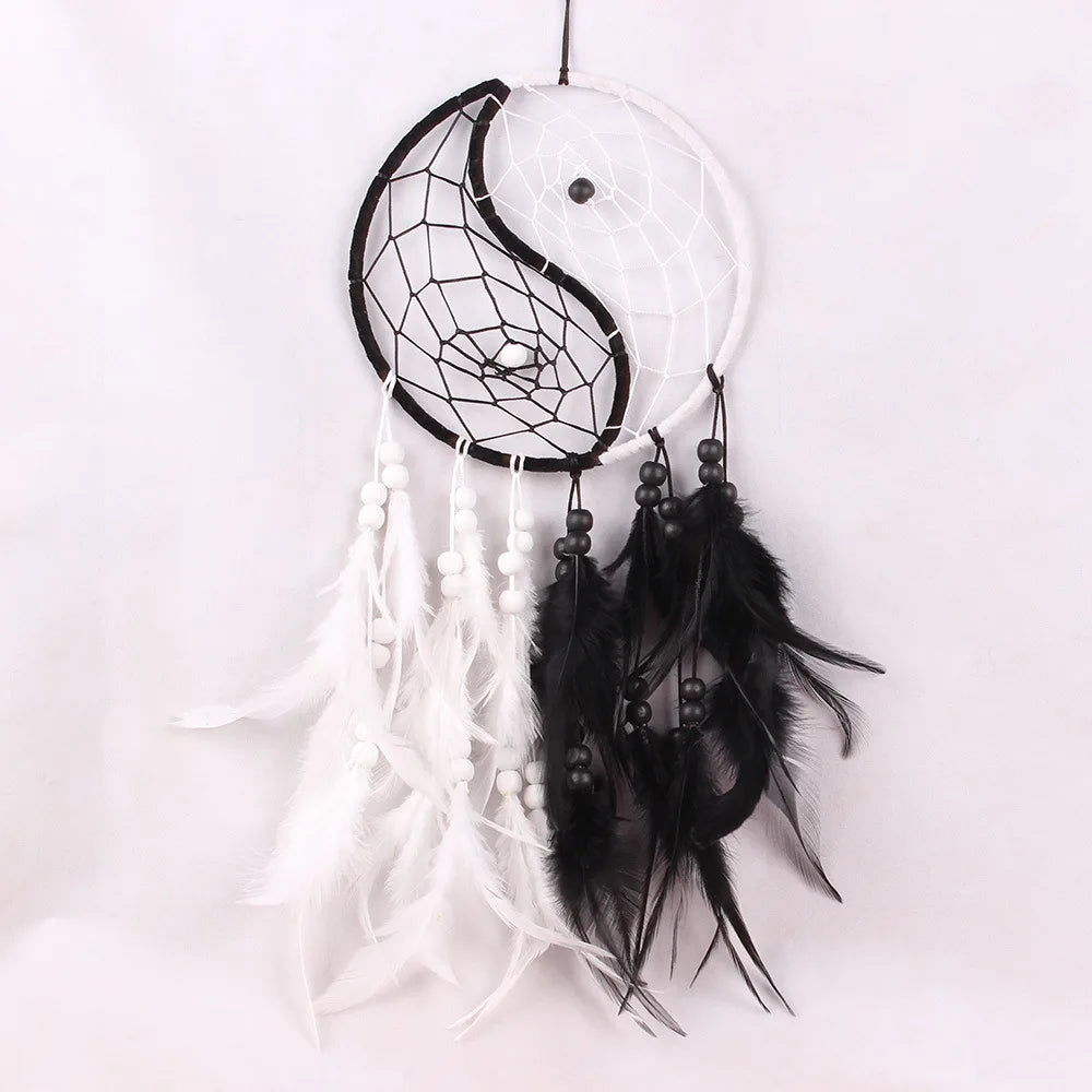 Bagua Mandala Dreamcatcher - Artisan Yin Yang Wall Art for Tranquil Spaces and Airbnb Decor