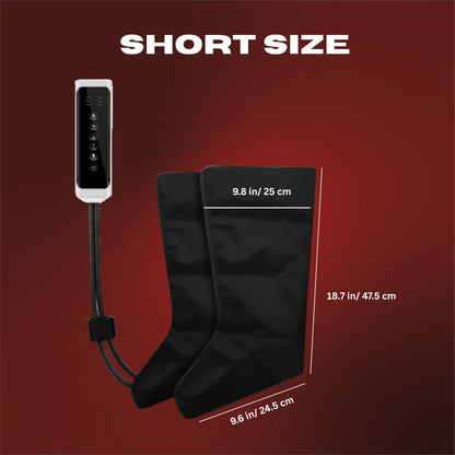 Black foot care device with measurement details on a red background